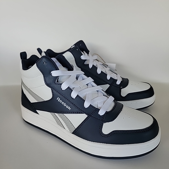 Reebok Royal Prime Mid 2.0 Kids Size 5 Color White/grey/navy - Picture 3 of 12